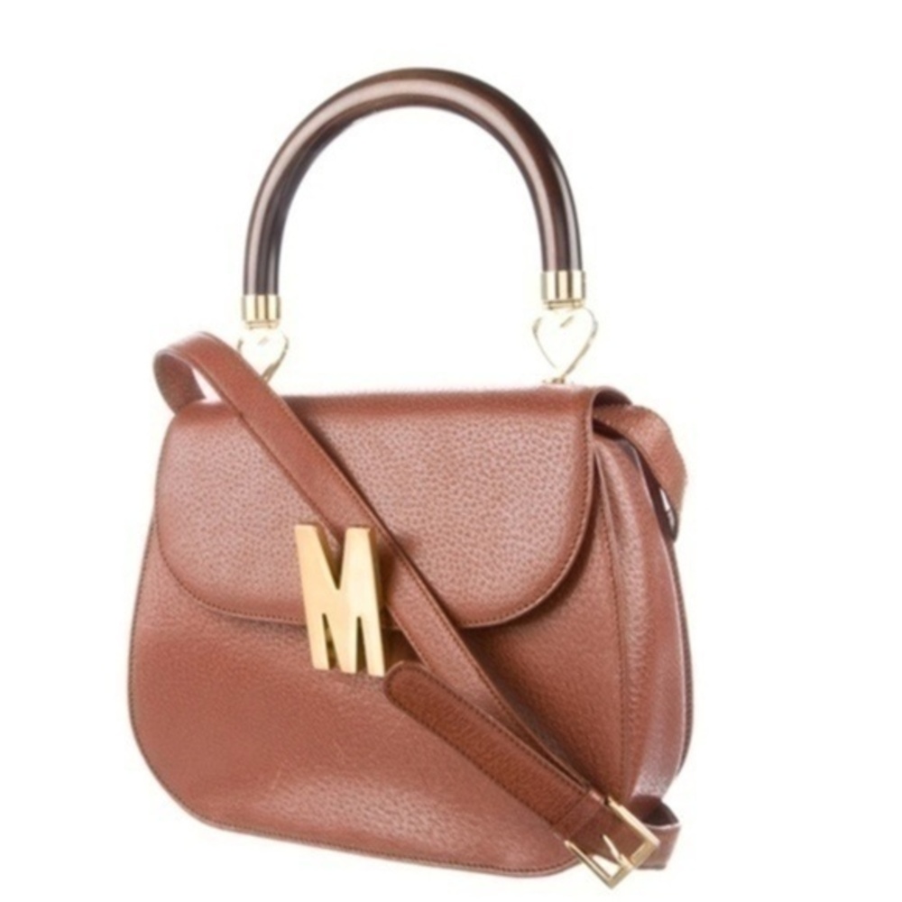 MOSCHINO Vintage Redwall Leather Handle Bag